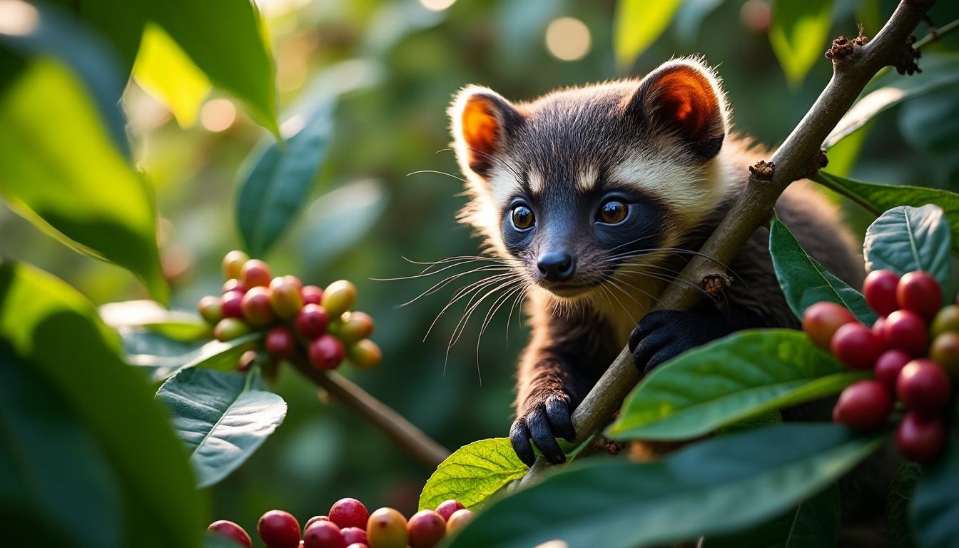 La civette : entre chat et mangouste, l'animal qui parfume votre café 2 découvrez la civette, un animal étonnant entre chat et mangouste, célÚbre pour produire le kopi luwak, le café le plus rare et parfumé au monde.