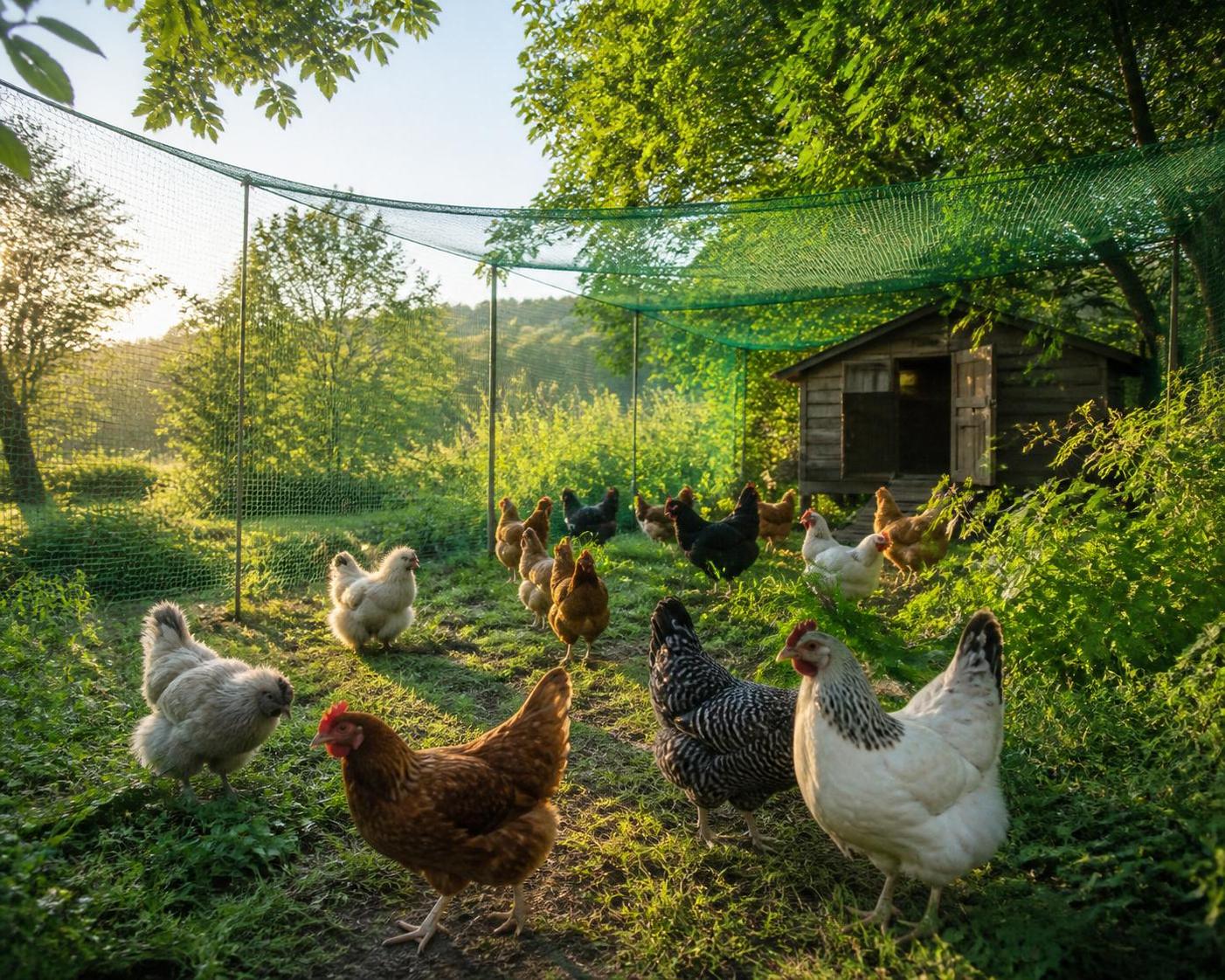 protégez votre poulailler en toute simplicité avec notre filet pour poules, une solution efficace et durable pour sécuriser vos volailles.